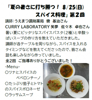 夏の暑さに打ち勝つ！スパイス料理２　