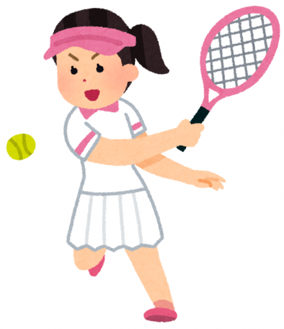 テニスをする女性のイラスト