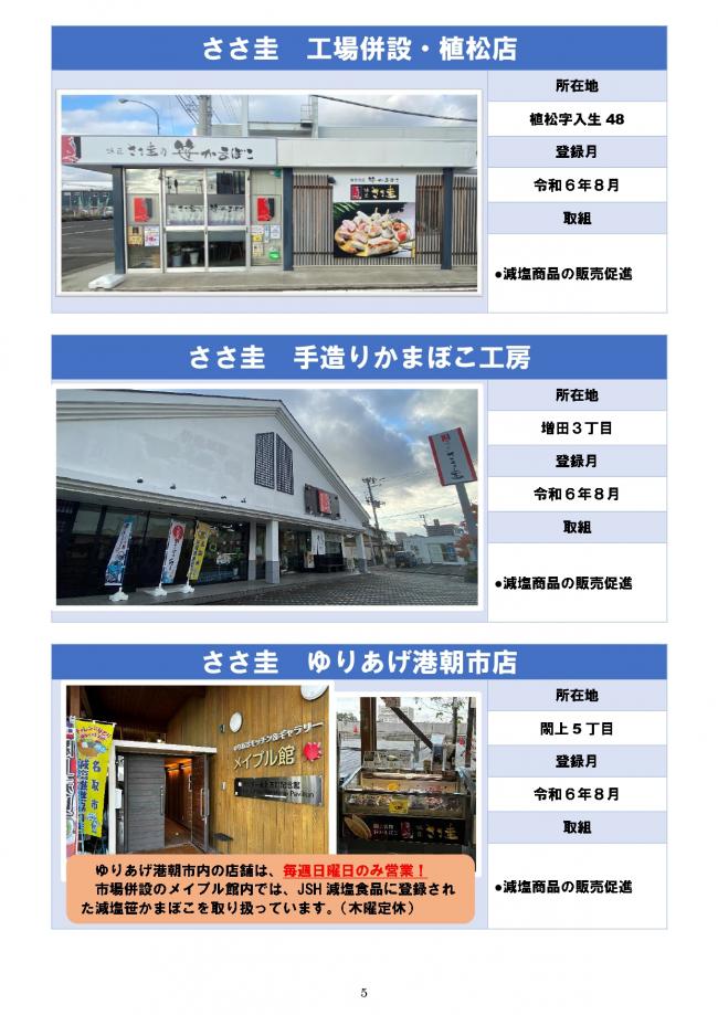 【HP起案用】名取市減塩推進協力店一覧【R6.11】4