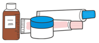 薬の図(瓶とクリーム)
