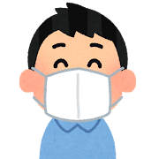 マスクをする人