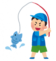 釣りをする男の子のイラスト
