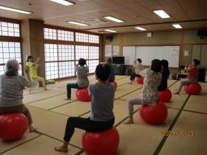 バランスボールで楽しくエクササイズ