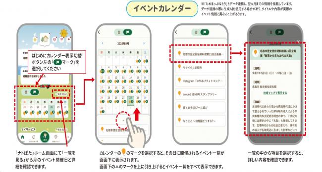 ナトぽたイベントカレンダーの見方