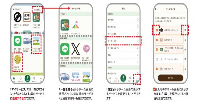 ナトぽたマイサービス機能の見方