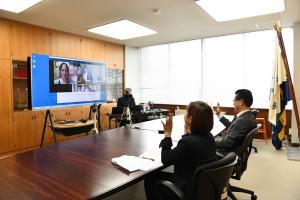 オンラインミーティング会談の様子