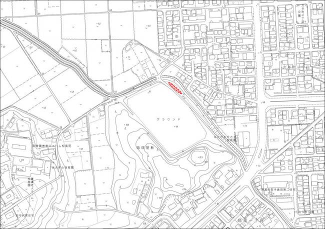 木材の保管場所を示す地図です。