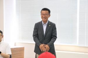 山田市長、激励の言葉