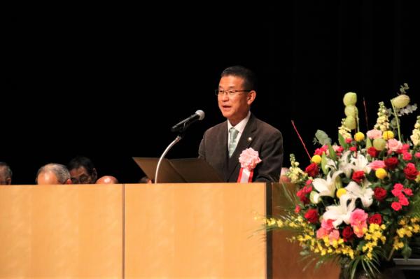 山田市長、歓迎の挨拶