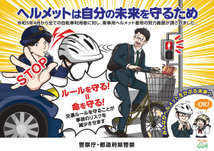 自転車用ヘルメット着用促進ポスター