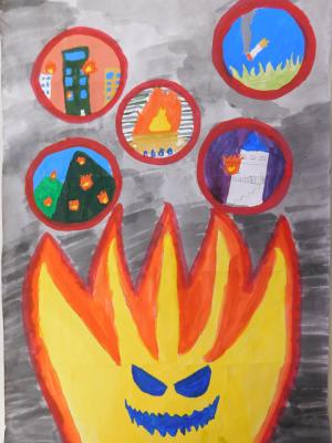 名取市統一防火ポスター(名取市防火標語・ポスター審査会 最優秀作品)