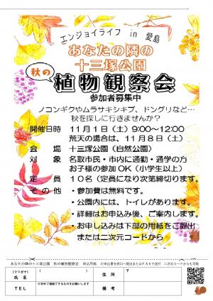 秋の植物観察会　あなたの隣の十三塚公園