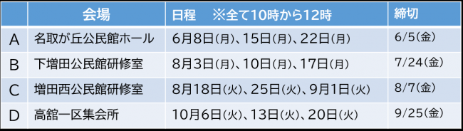 日程表